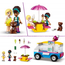 LEGO Friends Il Furgone dei Gelati, Set con Gelato, Cibo e Cane Giocattolo, con Mini Bamboline di Andrea e Roxy, Giochi per Bamb