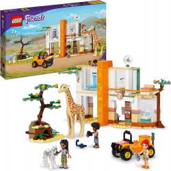 LEGO Friends Il Soccorso degli Animali di Mia, Set Costruzioni con Jeep e Figure di Zebra e Giraffa Giocattolo, Giochi per Bambi