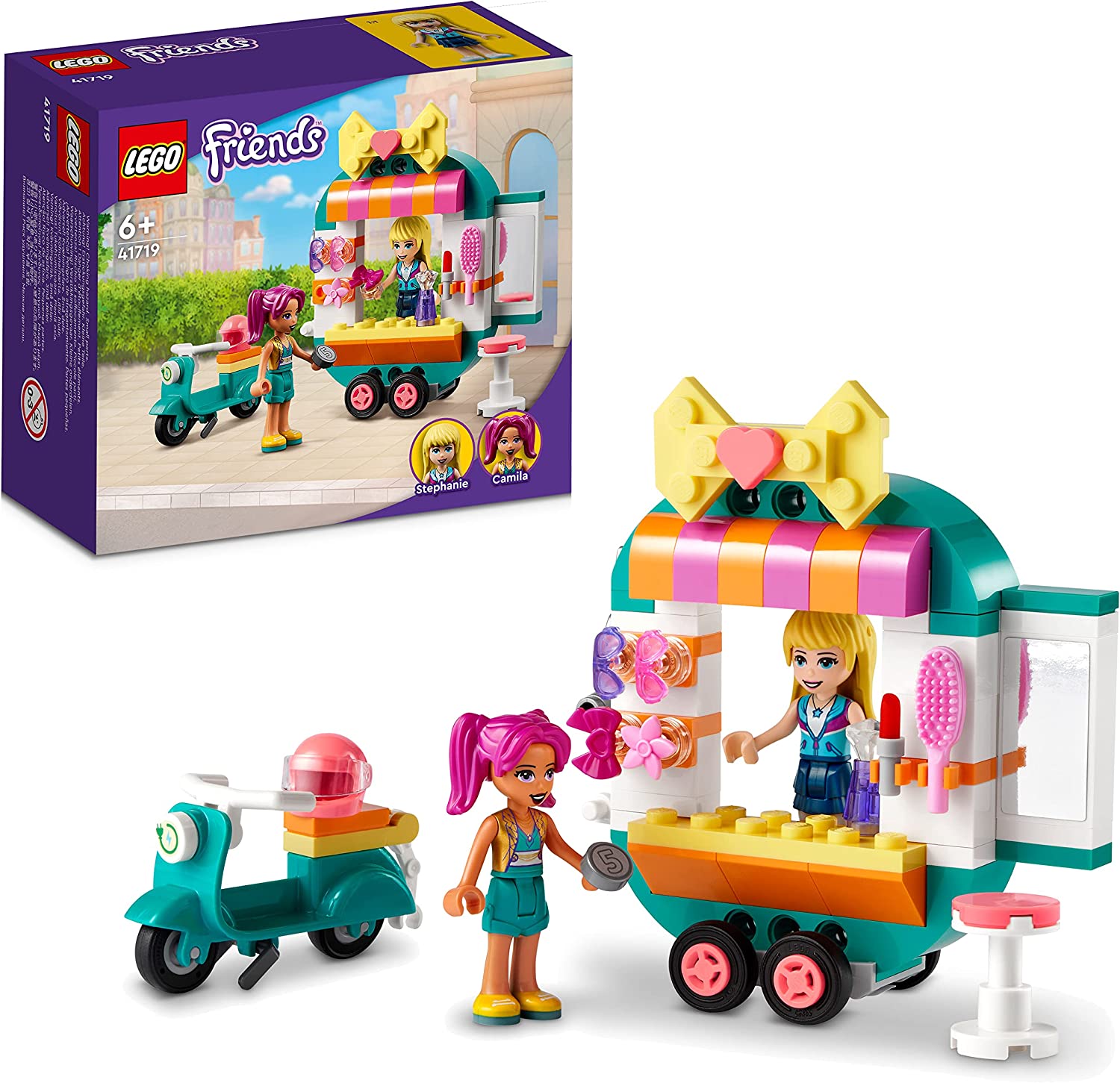 LEGO Friends Boutique di Moda Mobile, con Motorino Elettrico, Parrucchiere e  Accessori per Mini Bamboline, Giochi per Bambini da