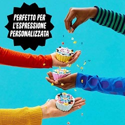 LEGO DOTS Kit Party Creativo con Cupcake e Decorazioni Fai da Te, Regalo di Compleanno, Kit Lavoretti Creativi per Bambini, 4192