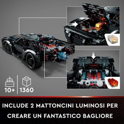LEGO 42127 - Technic BATMOBILE DI BATMAN, Modellino Auto da Costruire con Mattoncini Luminosi, Set del Film del 2022 - LG42127