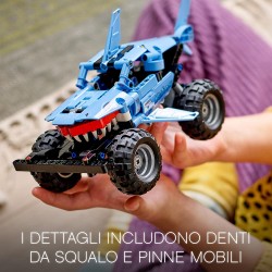 LEGO Technic Monster Jam Megalodon, da Camion a Macchina Giocattolo Low Racer Lusca, per Bambini di 7 Anni, 42134
