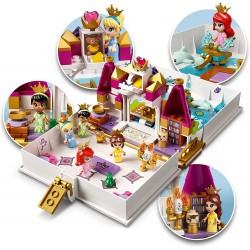 LEGO Disney Princess L Avventura Fiabesca di Ariel, Belle, Cenerentola e Tiana, Castello Giocattolo con 4 Mini Bambole, 43193