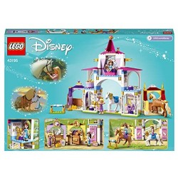 LEGO Disney Princess Le Scuderie Reali di Belle e Rapunzel, Set da Costruzione con Cavallo Giocattolo e Mini Bambole, 43195
