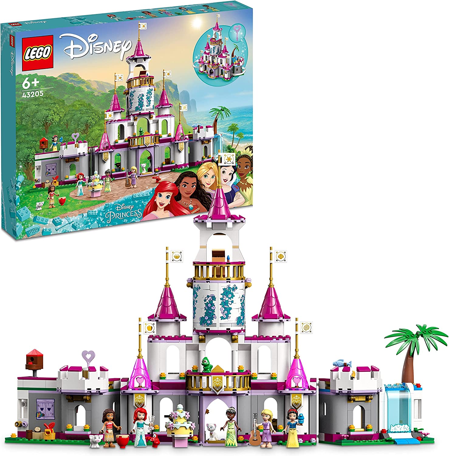 LEGO 43205 - Disney Princess Il Grande Castello delle Avventure con Mini  Bamboline delle Principesse Ariel, Rapunzel e Biancanev