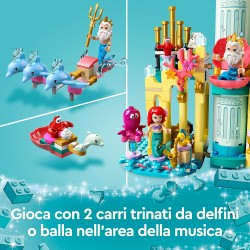 LEGO Disney Il Palazzo Sottomarino di Ariel, Castello Giocattolo con Mini Bamboline della Sirenetta, Giochi per Bambini dai 6 An