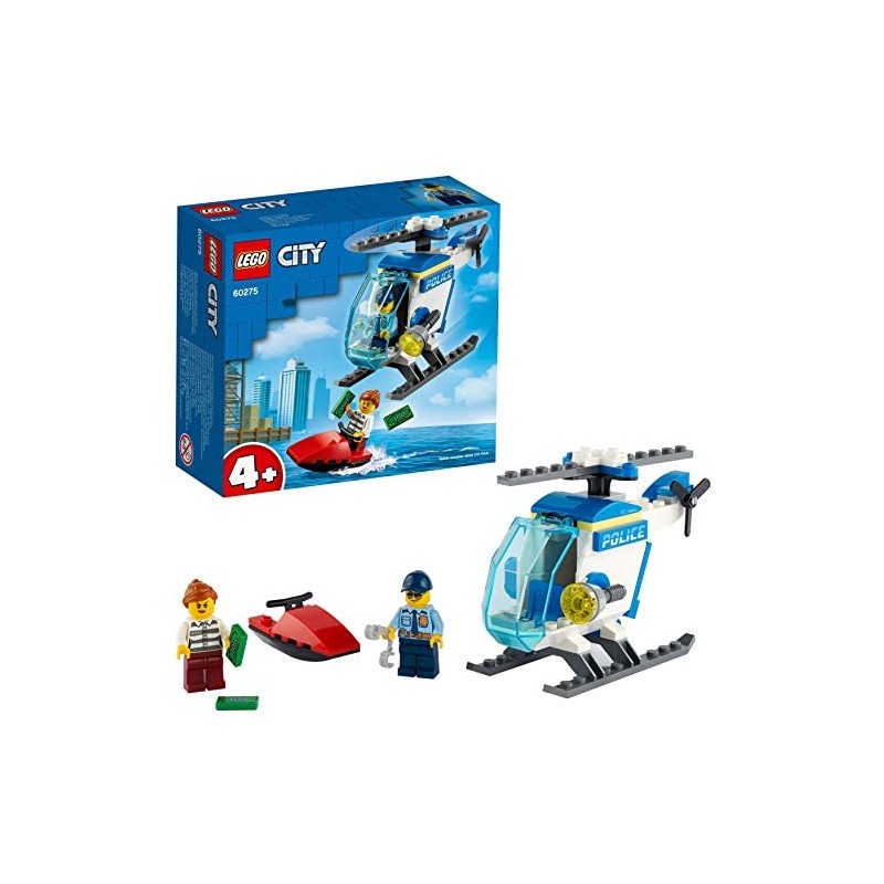 LEGO City Police Elicottero della Polizia, Giocattolo con Minifigure di Poliziotto e Ladra per Bambini di 4+ Anni, 60275