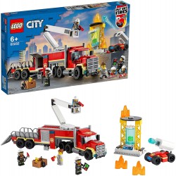 LEGO City Unità di Comando Antincendio, Giocattoli per Bambini di 6 Anni, con Vigile del Fuoco, 60282