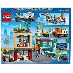 LEGO City Centro Città, Playset con Moto Giocattolo, Bici, Camion, Piattaforme Stradali e 8 Minifigure, 60292