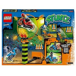 LEGO City Stuntz Competizione Acrobatica, Set con 2 Moto Giocattolo con Meccanismo a Spinta, Cerchio di Fuoco e Minifigura Duke 