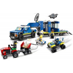 LEGO City Police Camion Centro di Comando della Polizia, ATV, Drone, 4 Minifigure e Trattore Giocattolo, Idea Regalo, 60315