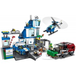 LEGO City Police Stazione di Polizia, con Camion della Spazzatura ed Elicottero Giocattolo, per Bambini di 6 Anni, 60316