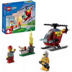 LEGO City Fire Elicottero Antincendio, con 2 Minifigure e Base Starter Brick, Giocattolo per Bambini di 4 Anni, 60318