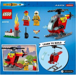 LEGO City Fire Elicottero Antincendio, con 2 Minifigure e Base Starter Brick, Giocattolo per Bambini di 4 Anni, 60318