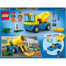 LEGO City Great Vehicles Autobetoniera, Camion Giocattolo, Giochi per Bambini dai 4 Anni in su con Veicoli da Cantiere, 60325