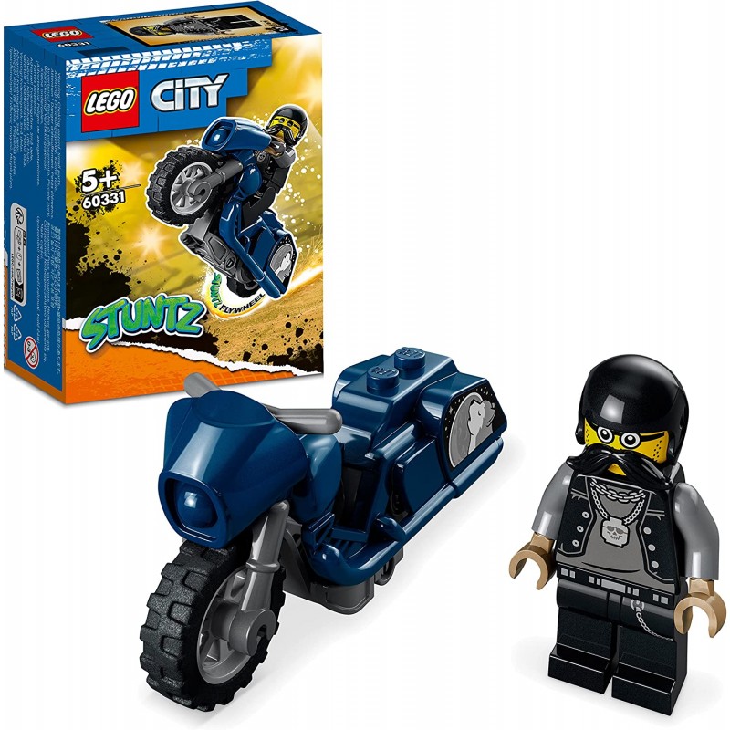 LEGO City Stuntz Stunt Bike da Touring, Moto Giocattolo Carica e Vai con Minifigure, Giochi per Bambini dai 5 Anni in su, Ottima