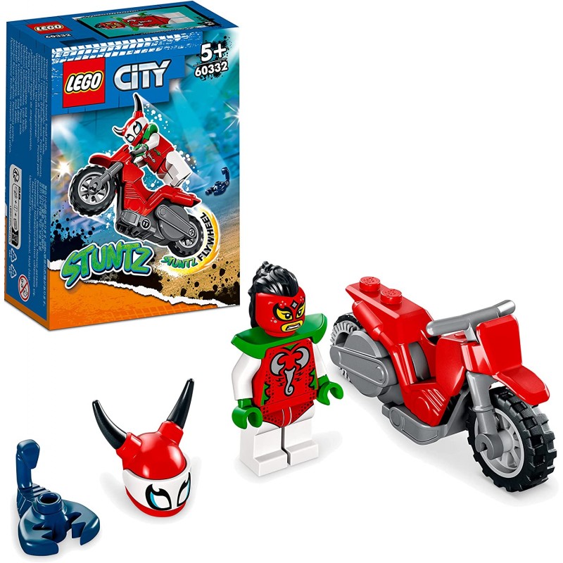 LEGO City Stuntz Stunt Bike​ Scorpione Spericolato, Moto Giocattolo Carica e Vai con Minifigure, Giochi per Bambini dai 5 Anni, 