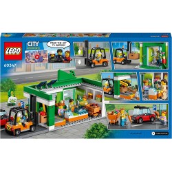 LEGO City Negozio di Alimentari, Set Costruzioni con Macchina, Carrello Elevatore, Frutta e Verdura Giocattolo, Giochi per Bambi