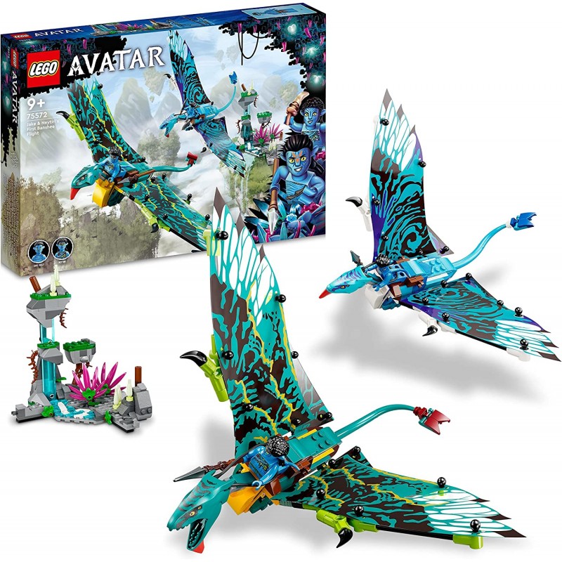 LEGO  75572 - Avatar Il Primo Volo sulla Banshee di Jake e Neytiri, Modellino da Costruire di Pandora con Parti Fluorescenti e 2