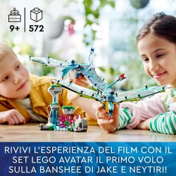 LEGO  75572 - Avatar Il Primo Volo sulla Banshee di Jake e Neytiri, Modellino da Costruire di Pandora con Parti Fluorescenti e 2