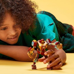 LEGO Marvel Armatura Mech Iron Man, Mattoncini Creativi con Action Figure Avengers, Giocattoli per Bambini dai 7 Anni, 76203