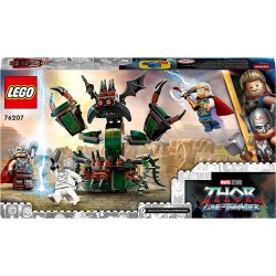 LEGO Marvel Attacco a Nuova Asgard, Giochi per Bambini dai 7 Anni, Set con Supereroi, Thor e il Martello Stormbreaker, Giocattol