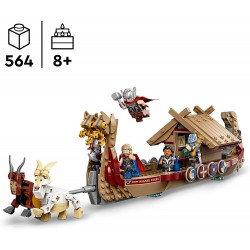 LEGO Marvel Drakkar di Thor, Giochi per Bambini dai 7 Anni, Set con Nave Giocattolo da Costruire Vichinga, Supereroi e Martello 