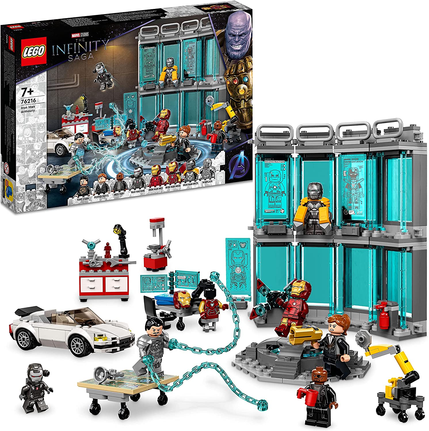 LEGO Marvel Armeria di Iron Man, Set Costruzioni con Casco, Tuta e Supereroi  Giocattoli Avengers, Idea Regalo, Giochi per Bambin