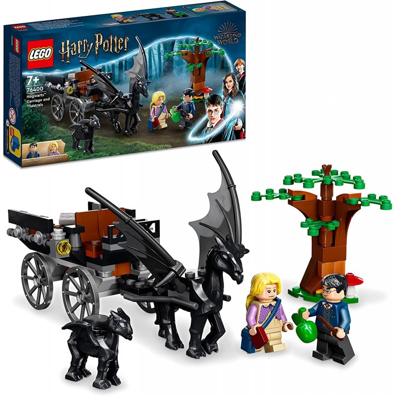 LEGO Harry Potter Thestral e Carrozza di Hogwarts, Set con Cavallo Giocattolo Alato e 2 Minifigure, Giochi per Bambini dai 7 Ann