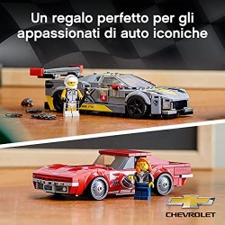 LEGO Speed Champions Chevrolet Corvette C8.R e 1968 Chevrolet Corvette, 2 Modelli di Macchine Giocattolo per Bambini, 76903