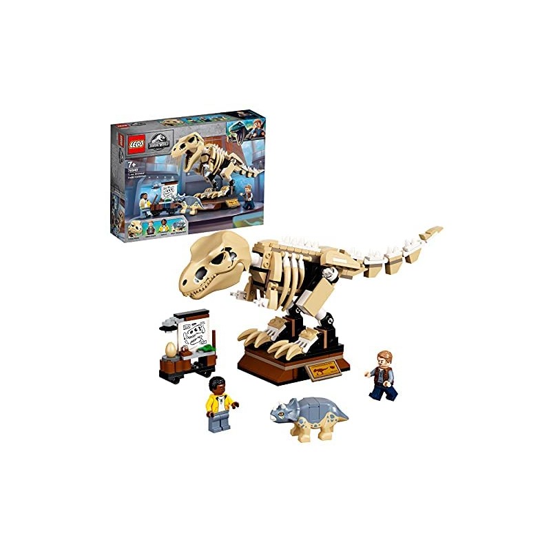 LEGO 76940 Jurassic World T. rex Dinosaur Fossil Exhibition Toy Playset for Kids Age 7 , Skeleton Model Building Set