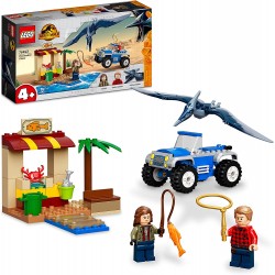 LEGO Jurassic World Inseguimento dello Pteranodonte, Include 2 Minifigure un Fuoristrada e Dinosauro Giocattolo, Giochi per Bamb