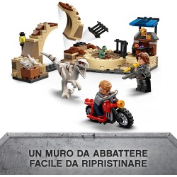 LEGO Jurassic World Atrociraptor: Inseguimento sulla Moto, Include 2 Minifigure e un Dinosauro Giocattolo, Giochi per Bambini da