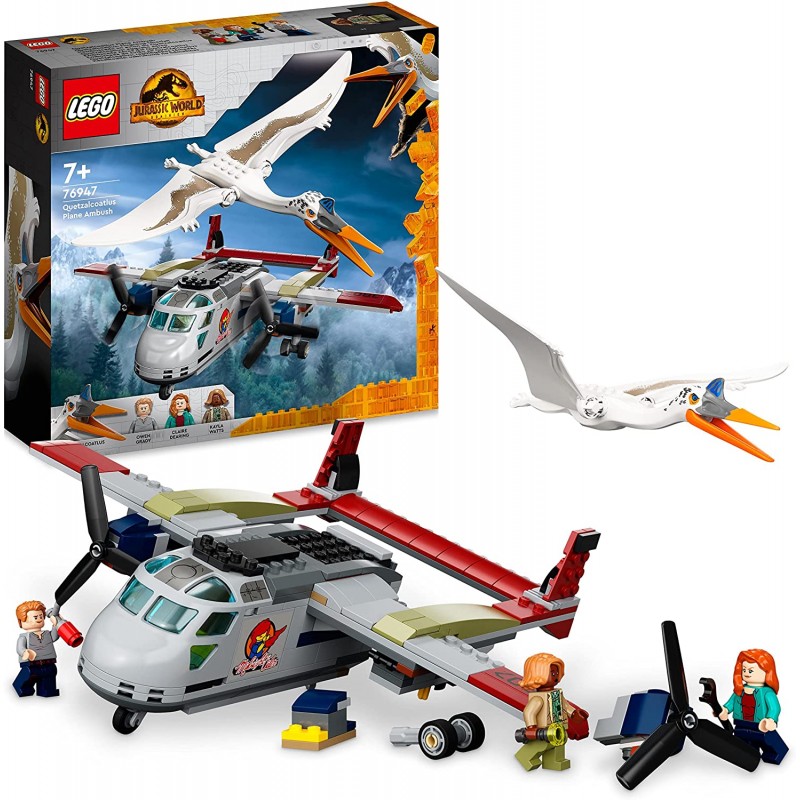 LEGO Jurassic World Quetzalcoatlus: Agguato Aereo, Giochi per Bambini dai 7 Anni in su con Dinosauri Giocattolo e 3 Minifigure I