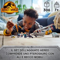 LEGO Jurassic World Quetzalcoatlus: Agguato Aereo, Giochi per Bambini dai 7 Anni in su con Dinosauri Giocattolo e 3 Minifigure I