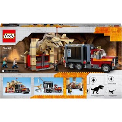 LEGO Jurassic World La Fuga del T. rex e dell’Atrociraptor, Giochi per Bambini dai 8 Anni in su con 4 Minifigure, Camion e Dinos