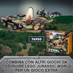 LEGO Jurassic World Trasporto del Piroraptor e del Dilofosauro, Giochi per Bambini dai 7 Anni in su, con Fuoristrada e Dinosauro