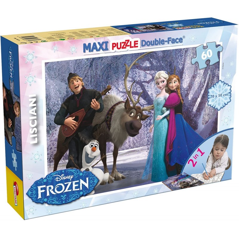 Lisciani Giochi -70x50 cm Disney Puzzle Supermaxi 60, Frozen Music And Fun, 46874
