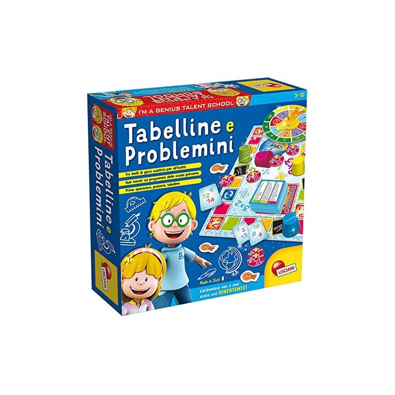 Lisciani Giochi- Tabelline e Problemini Giochi Educativi, Multicolore, 48885