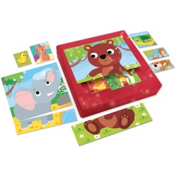 Lisciani Giochi- Carotina Baby Cuccioli Progressive Puzzles, 9 Pezzi, Multicolore, 58433