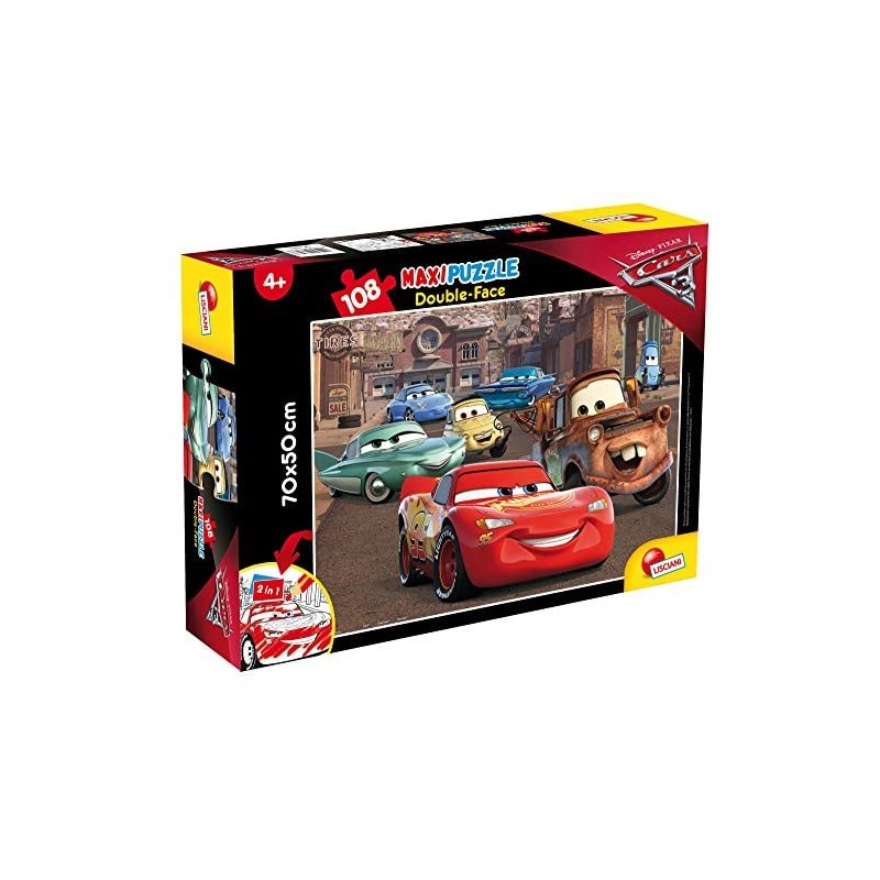 Lisciani Giochi 3 Racer Cars The Movie Puzzle DF Supermaxi, 108 Pezzi, Multicolore, 63963.0