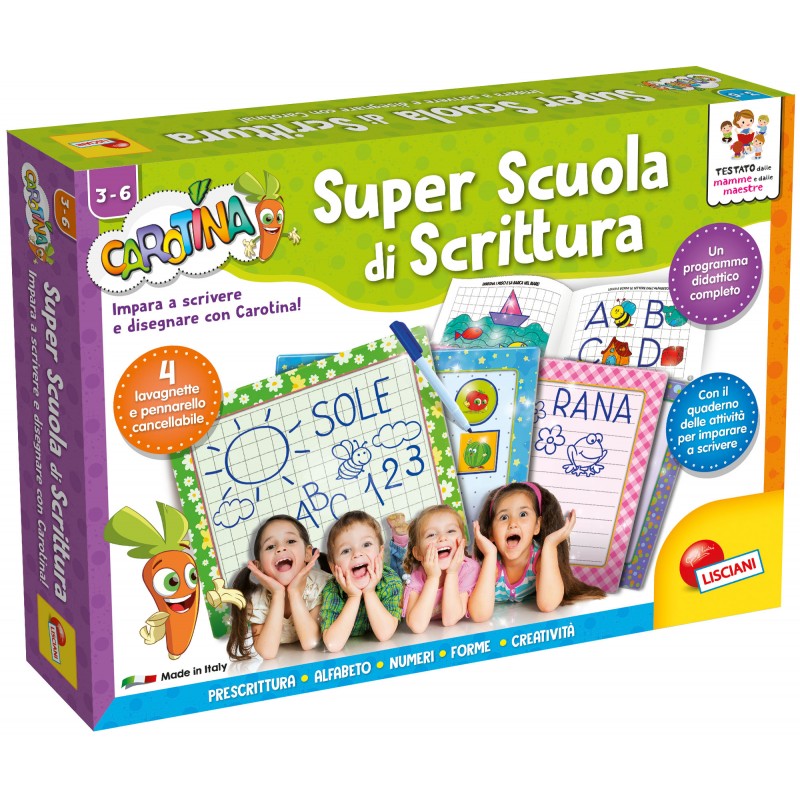 lisciani giochi- gioco carotina maxi scuola di scrittura, 65455.0