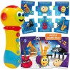 liscianigiochi- carotina baby giocattolo microfono valentino canterino 3 in 1, 65493.0