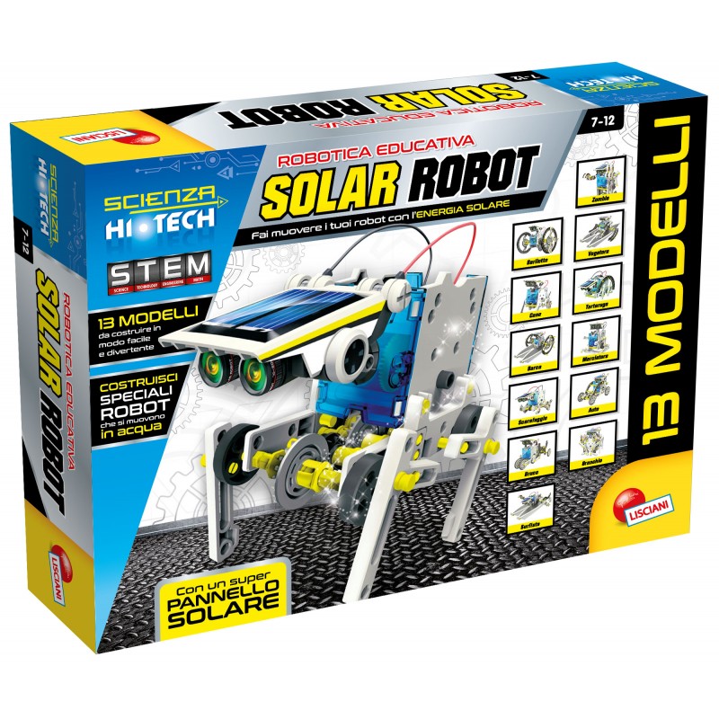 lisciani giochi- scienza hi tech robot 14 modelli energia solare, multicolore, 73245