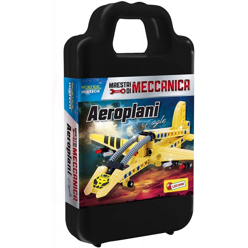 lisciani giochi- scienza hi tech maestri di meccanica aeroplano, multicolore, 73276