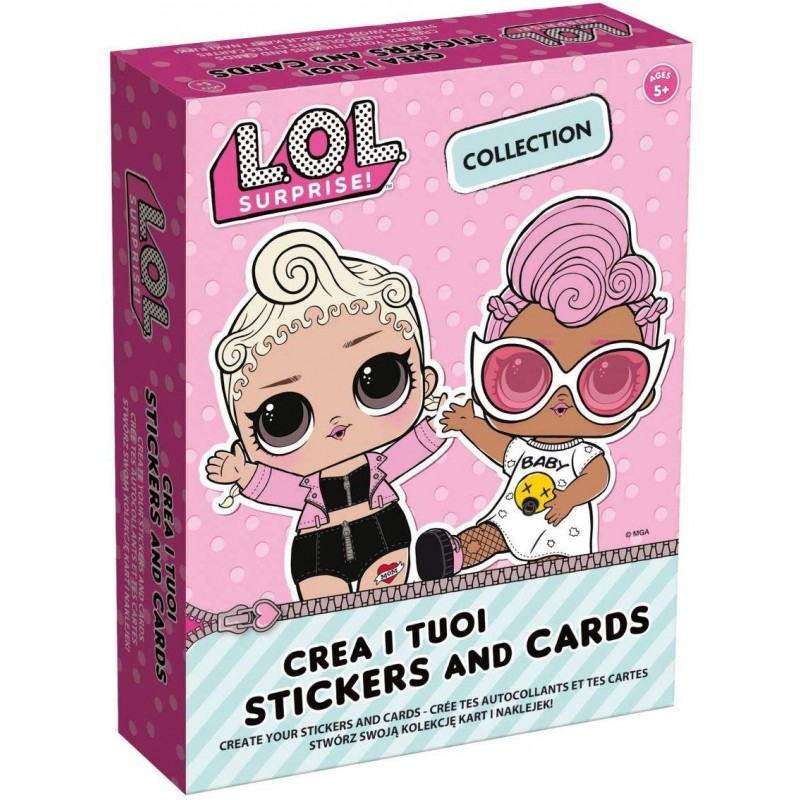 lisciani giochi- crea i tuoi stickers & cards collection, multicolore, 73788