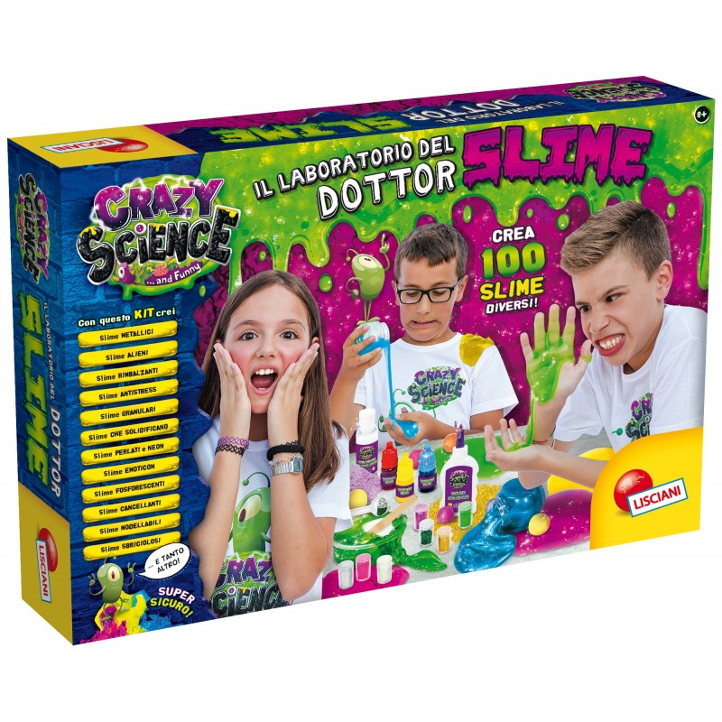 lisciani giochi - 77496 gioco per bambini crazy science il grande  laboratorio del dottor slime