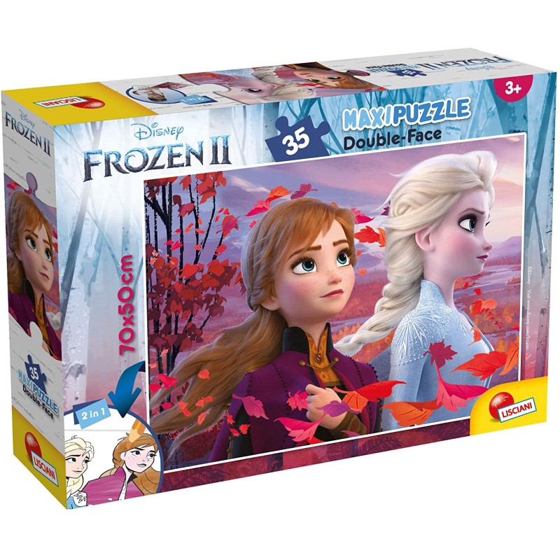 Lisciani Giochi - Disney - DF Plus Frozen 2 Puzzle Doppia Faccia, Multicolore, Supermaxi 35 Pezzi, 82155
