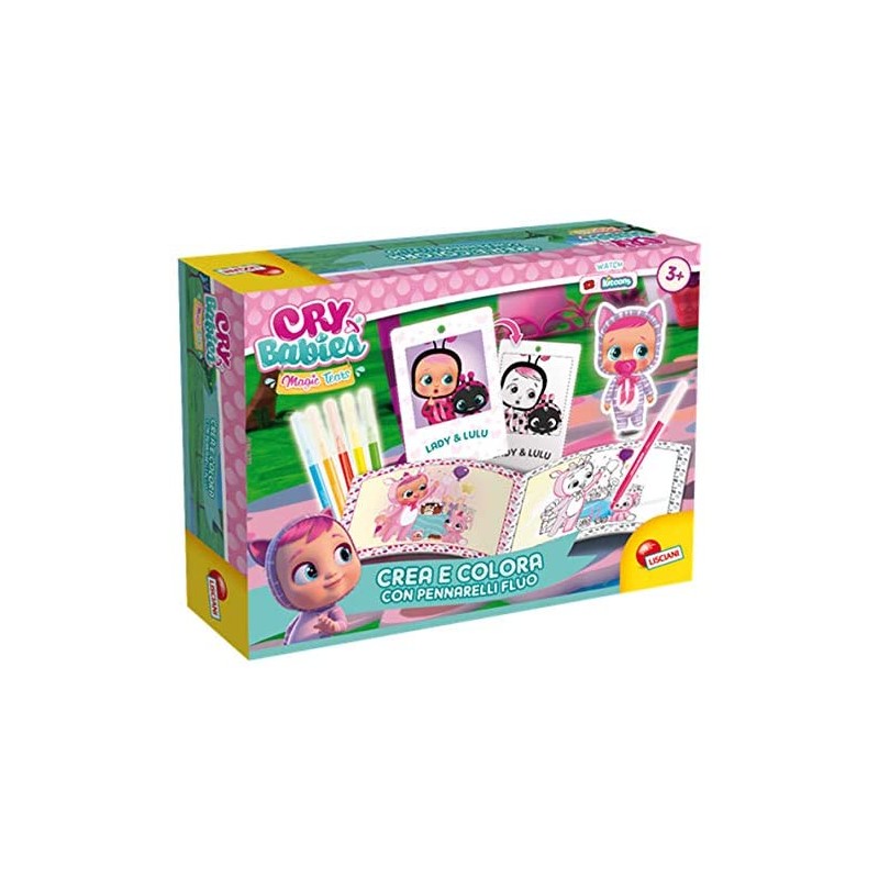 Lisciani Giochi- Cry Babies Coloring Pennarelli Fluo, 83473