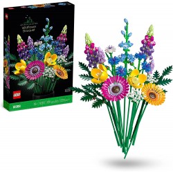 LEGO 10313 Icons Bouquet Fiori Selvatici Finti con Papaveri e Lavanda Artificiali, Hobby Creativo per Adulti, Botanical Collecti